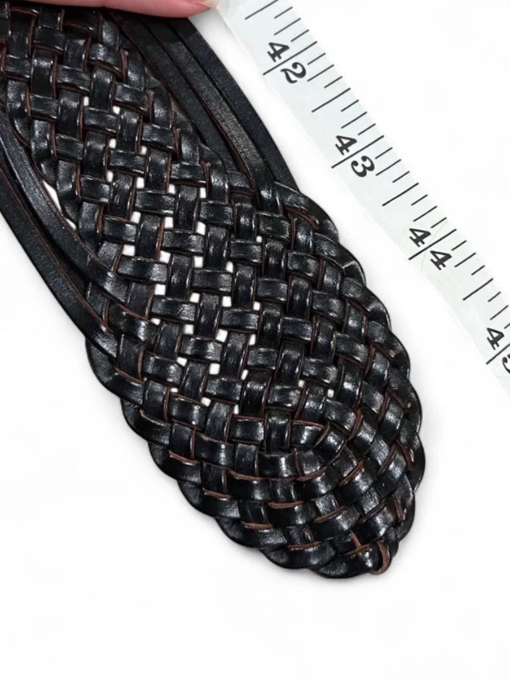 Woven Wide Black Waist Belt